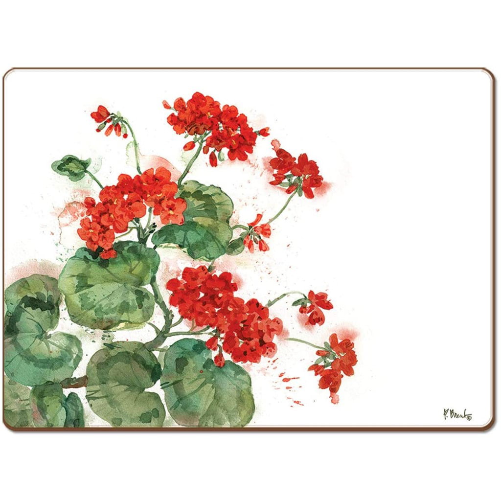 Red Geranium Placemats Set 4 or 6 Reversible Red Black Placemats Summer Placemats Black Table Decor Black Home Decor Red Floral home decor