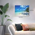 thumbnail image 4 of Wall Art Tropical Beach With Palm Shadows Picture Canvas Wall Art Print Paintings Modern Artwork For Living Room Wall Decor And Home Décor Framed Ready To Hang-12×16 In, 4 of 7