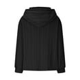 thumbnail image 5 of AXXD Black Basic Blouses for Women Business Casual Summer 2024 Loose Casual Solid Color Hooded Long Sleeved Sweater For Women, 5 of 6
