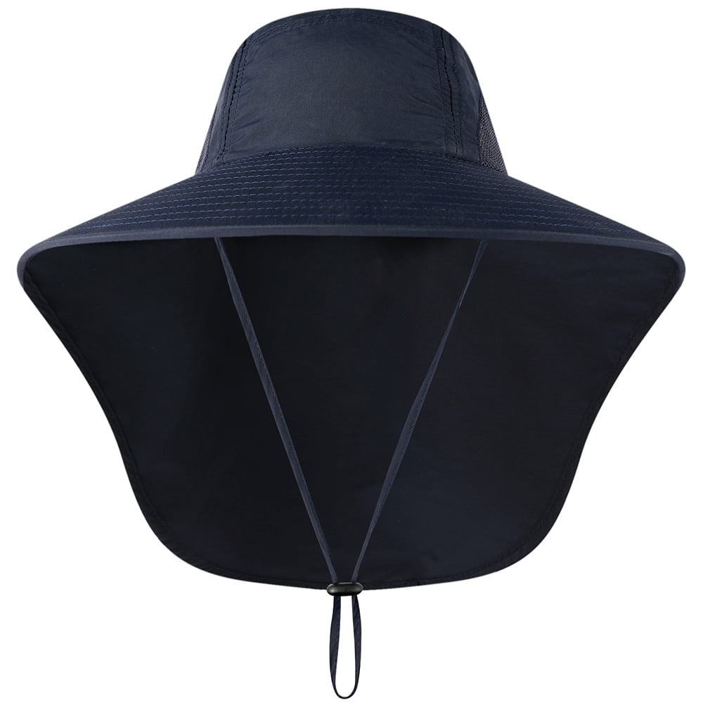 Fishing Cap Wide Brim Unisex Sun Hat with Neck Flap for Travel Camping G8C4 