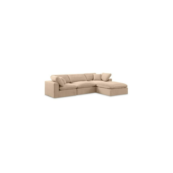 Meridian Furniture Comfy Beige Velvet Modular Sectional
