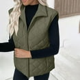 thumbnail image 5 of Royisotas Vests for Women Stand Collar Jacket Quilted Zipper Green Sleeveless Lightweight Womens Jackets, 5 of 9