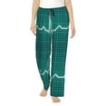 thumbnail image 2 of Picia ECG Wave Womens Soft Woven Cotton Elastic Waistband Sleep Pajama Pant Lounge Sleep Pant With Pockets And Drawstring-, 2 of 9