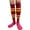 Hot Pink / Golden Yellow, variant on Couver Hot Pink Softball/Sports Striped Knee High Softball Baseball Sports Tube Socks, Golden Yellow Medium