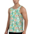 thumbnail image 2 of Xecao Elephant and Flowers Men's Tank Top Workout Quick Dry Sleeveless Gym Jogging Muscle Shirts Summer Swim Beach Tops, 2 of 9