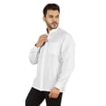 thumbnail image 4 of Bestman Solid Long Sleeve Shirt For Mens Front Double Button Placket Chinese Collar Shirt, 4 of 7