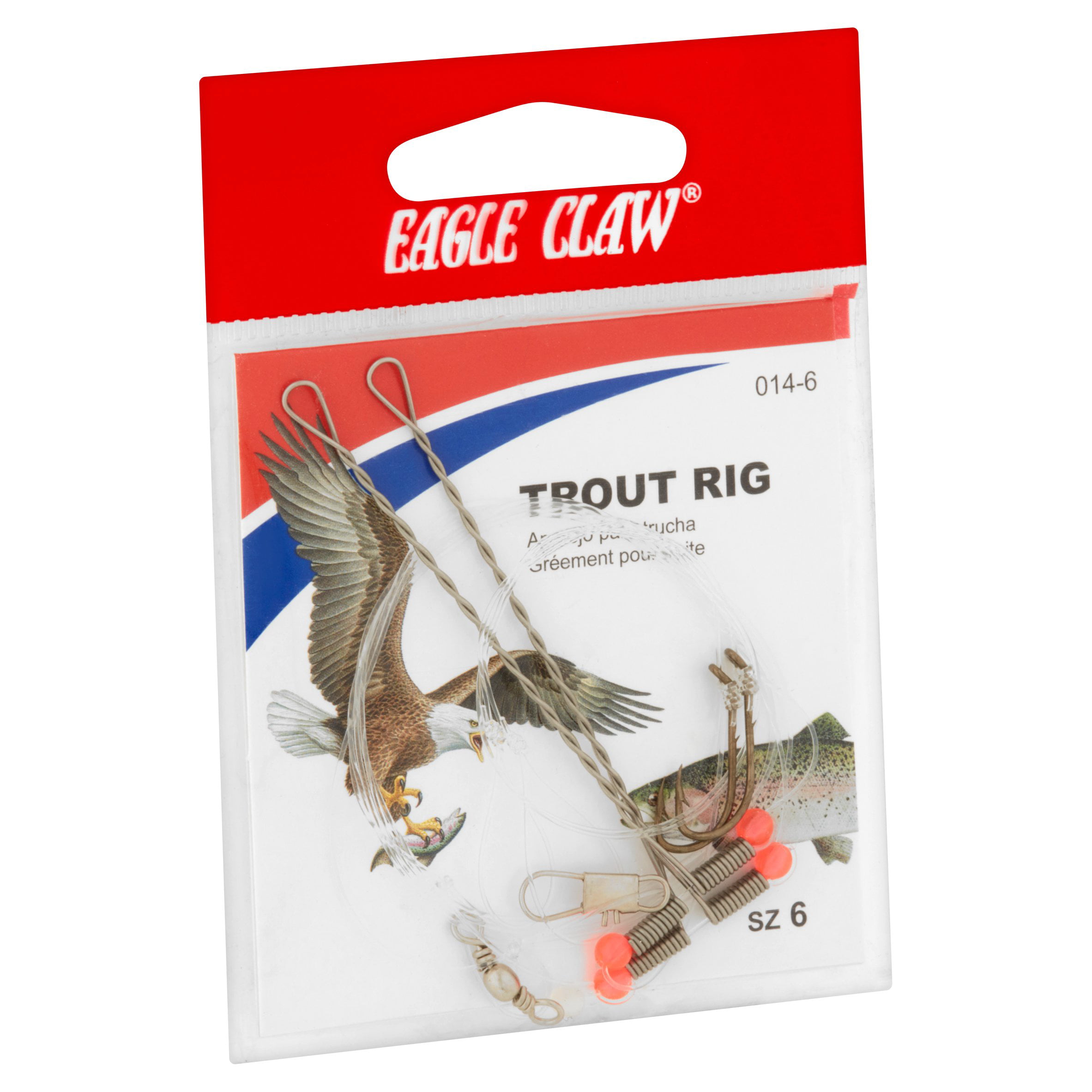 Eagle Claw 2-Way Spinner Snell, Size 6, 4 Pack