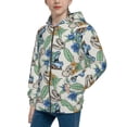 thumbnail image 2 of Pofeuu Dinosaurs And Leaves Print Teenage Zipper Hoodie Sweatshirts Hooded Casual Jackets With Pocket For Boys Girls-Small, 2 of 6