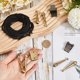 thumbnail image 3 of 3 Sets 1.2x1 Inch Large Size Iron Bolo Tie Tips Replacement End Caps Kit 3Pcs Textured Tips Cord 6Pcs Round Alloy Buckle End 3Pcs Bolo Tie Slide Clasps for Bolo Tie Making (Antique Bronze), 3 of 5