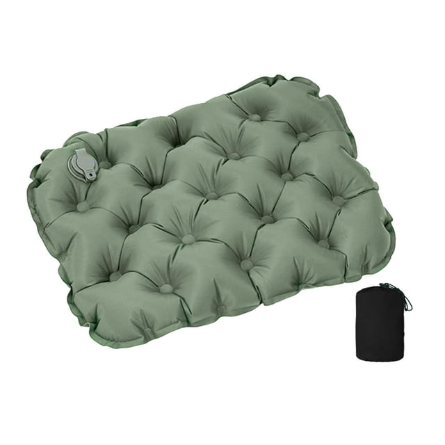 Cojín inflable para asiento, cojín para silla de oficina, colchón de aire de inflado rápido Verde oliva