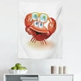 thumbnail image 1 of Crabs Tapestry, Comical Oceanic Character Looking Under His Sunglasses with Palm Trees, Fabric Wall Hanging Decor for Bedroom Living Room Dorm, 5 Sizes, Vermilion Orange Blue, by Ambesonne, 1 of 1