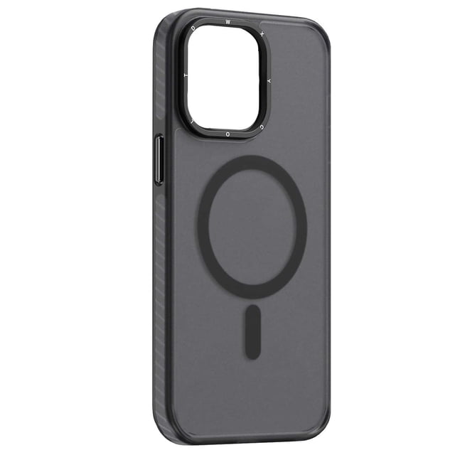 Funda TEKKU Matte Color para iPhone 15 PRO Trans Negra compatible con MagSafe