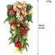 thumbnail image 2 of Decoración navideña para colgar en la pared, colgante de árbol al revés, corona navideña en forma de lágrima con lazo, pino verde, adorno navideño colgante para puerta principal, 2 of 5