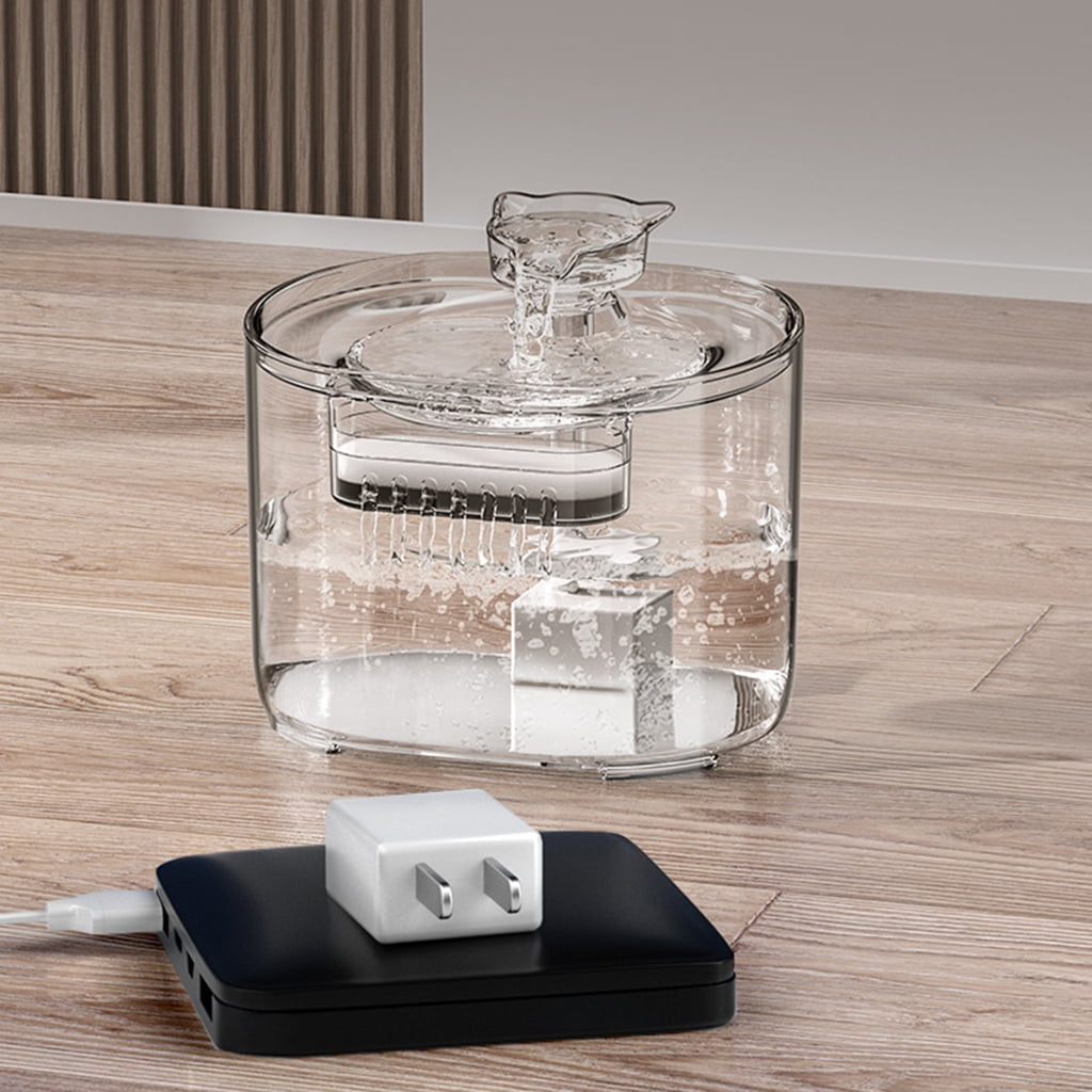 Miiottaa Large Capacity Automatic Pet Dogs Cats Water Fountain Transparent Viewable