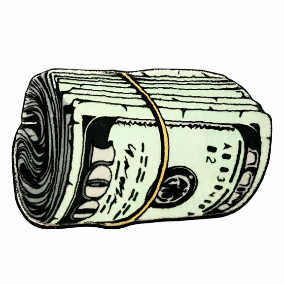 DERONA Carpet Long-Lasting Soft Absorbent Floor Mat Creative Money Pattern Floor Rug for Bedroom Living Room Bathroom