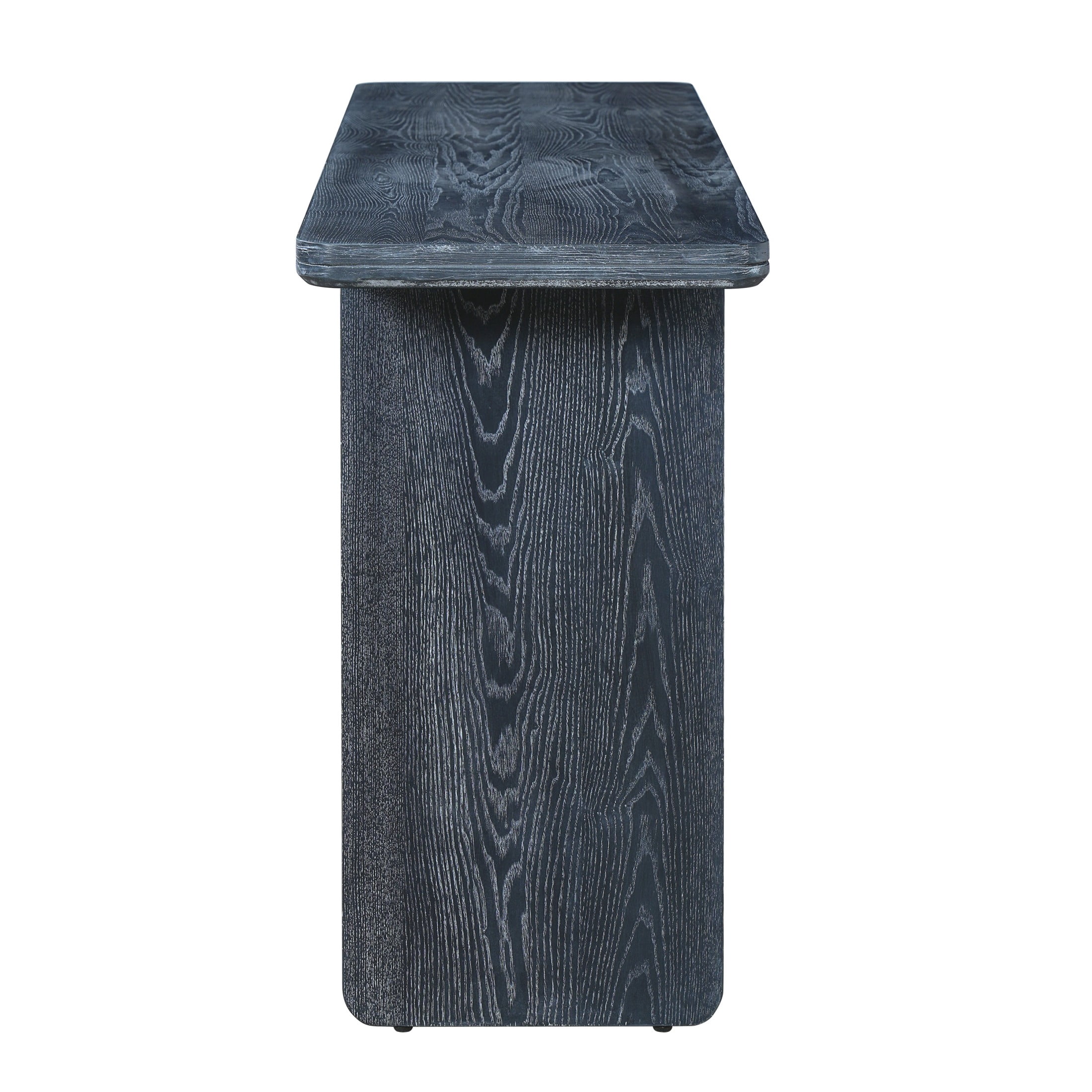 Christopher Knight Home 55" Modern Rectangle Rounded Edge Console Table, MDF Wood, Black