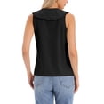 thumbnail image 3 of Sleeveless Button Down Shirt for Women Peter Pan Collar Casual Tank Tops for Work Classic Blouses M Black, 3 of 6
