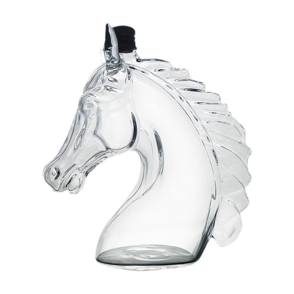Decantador de whisky de cristal con forma de caballo, práctico dispensador de bebidas con tapón para 1000 ml