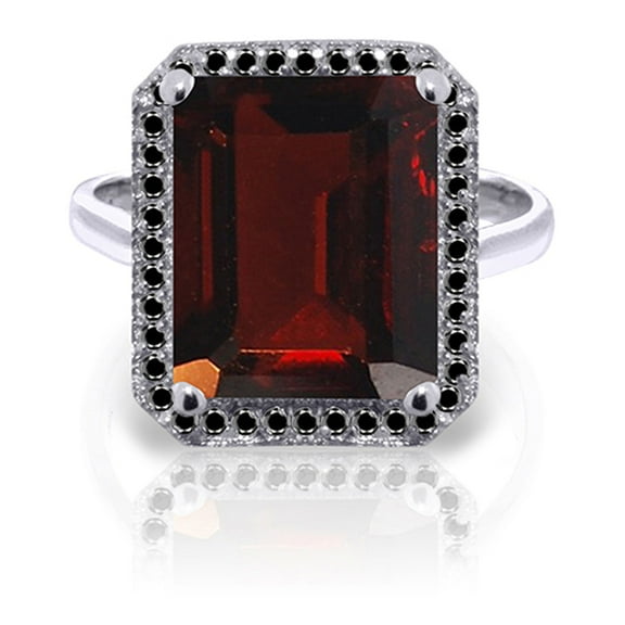 Galaxy Gold 14K Solid Gold Natural Black Diamond Ring for Women - White Gold Fine Jewelry