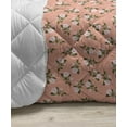 thumbnail image 3 of Floral Down Alternative Comforter, Continuous White Flowers Chrysanthemum Summer Season Rhythmic Illustration, Microfiber Quilt for All Season, 5 Sizes, Peach Mustard White, by Ambesonne, 3 of 3