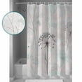 thumbnail image 4 of Teal Black Dandelion Waterproof Fabric Shower Curtain, Vintage Watercolor Floral Shower Curtain for Bathroom Curtains Bathtubs Hotel Washable Shower Curtains with 12 Hooks Standard 72x72, 4 of 6