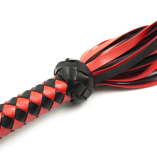 SHAR Braided Leather Whip Game Spanking Queen Whip Sex Toys Red