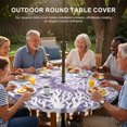 thumbnail image 3 of Round Outdoor Tablecloth with Umbrella Hole and Zipper, Purple Coastal Coral Tablecloth with Elastic Waterproof, Summer Nautical Sea Beach Ocean Patio Table Covers for 31" - 35" Picnic Pool Tables, 3 of 9