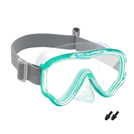 Kids Swim Goggles with Nose Cover, Diving Mask Elastic Fabric Strap Anti Fog Anti Shattered Lens Anti-scratch Anti-fog Swim Mask for Kid Children Swimming Goggles 3-14