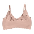 thumbnail image 3 of Lumtrix Scalloped Bras for Women No Underwire Soft Push Up Wireless Bras Deep V Neck Seamless Bralettes Pink 34, 3 of 4