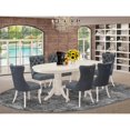 thumbnail image 2 of East West Furniture 7 Piece Dining Room Set Contains an Oval Kitchen Table with Butterfly Leaf, 2 of 6
