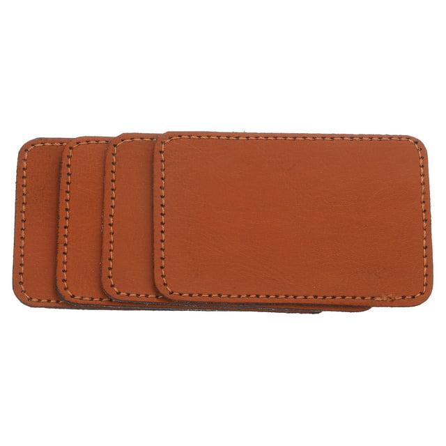 Unique Bargains 3' x 2' PU Leather Hat Patches, 20 Pcs Rectangle, Brown