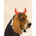 thumbnail image 3 of Fab Funky 20x24 Black Modern Framed Museum Art Print Titled - Little Devil Basset Hound, 3 of 5