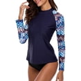thumbnail image 4 of Women Long Sleeve Surfing Shirt Print Rashguard Swimwear, 4 of 6