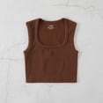 thumbnail image 1 of LYMAYTER Women's Square Collar Tank Summer Tight Ribbed Crop Tops Casual Basic Shirt for S-L, 1 of 10