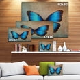 thumbnail image 4 of DESIGN ART Designart - Blue Vintage Butterfly - Floral Canvas Art Print 20 in. wide x 12 in. high, 4 of 5