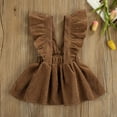 thumbnail image 4 of Kids Toddler Baby Girls Overall Dress Soft Corduroy A-Line Solid Color suspender Skirt Clothes, 4 of 8