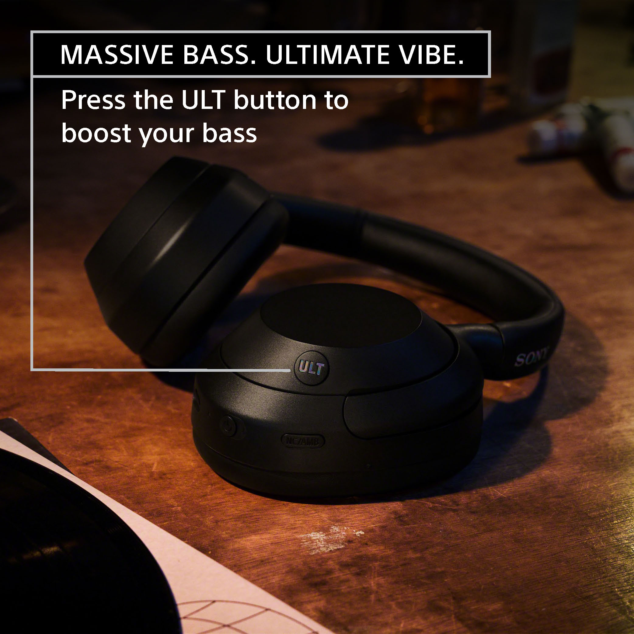 Sony ULT WEAR Wireless Over-Ear Noise Canceling Headphones, Black photo 2