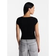 thumbnail image 3 of No Boundaries Surplice Top with Cap Sleeves, Women’s XXS-XXL, 3 of 5
