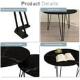 thumbnail image 4 of Nesting Table Set of 2,（ 27.56" Φ x 17.71" H & 19.68" Φ x 14.96" H） Round Nesting Coffee Table Set,Black Marble Pattern Table Top with Tripod Legs(Marbled Black), 4 of 7