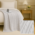 thumbnail image 5 of Cotton Throw Blanket – 100% Cable Knit Throw for Couch, Sofa or Bed, Soft & Lightweight, Machine Washable,Decorative Blanket for All Seasons, 5 of 7