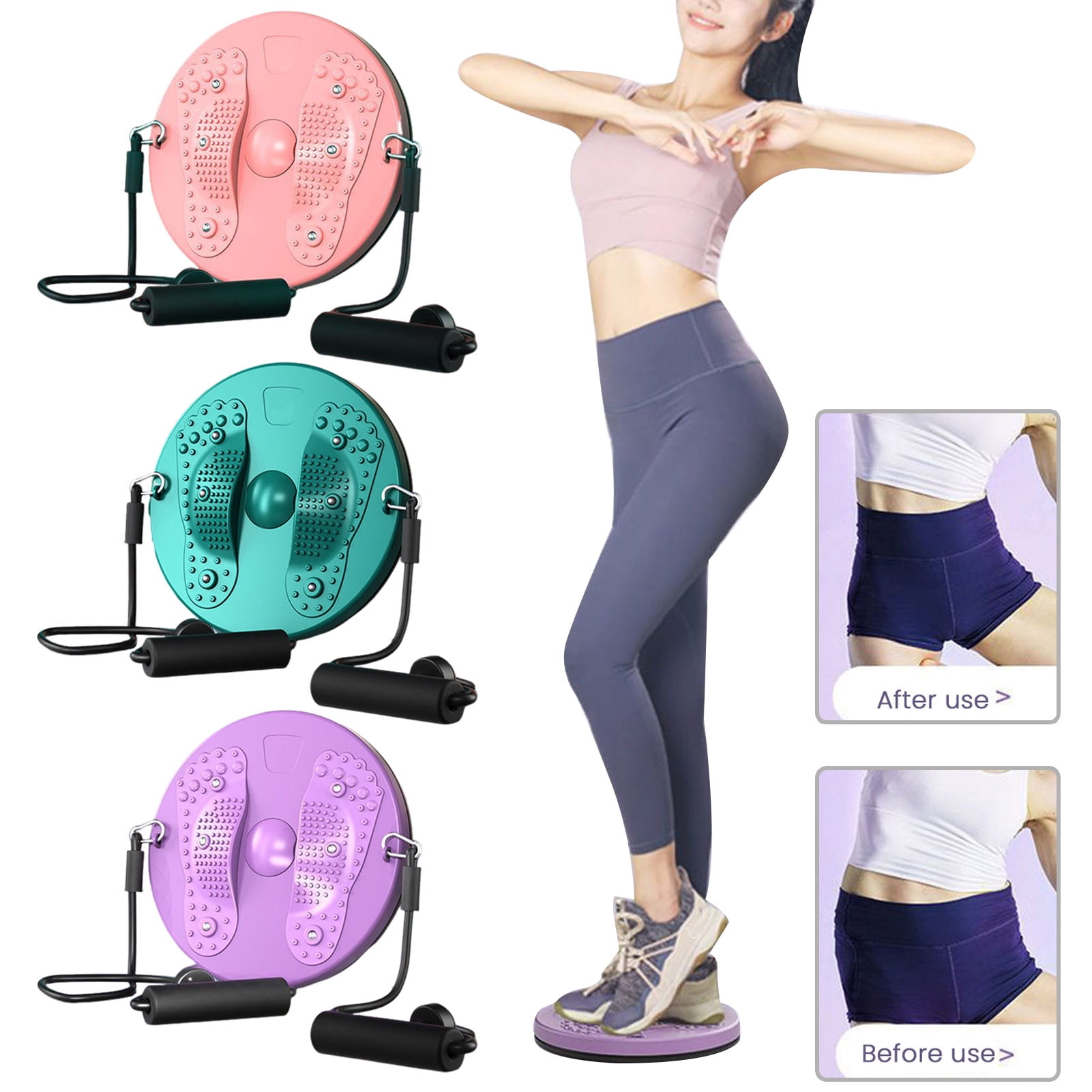 YIFAEUX Waist Twist Disc Board with Drawstring Magnetic Foot Massager Waist Sculptor Twister Abdominal Muscles Strengthening Body Shaping Twisting Disc