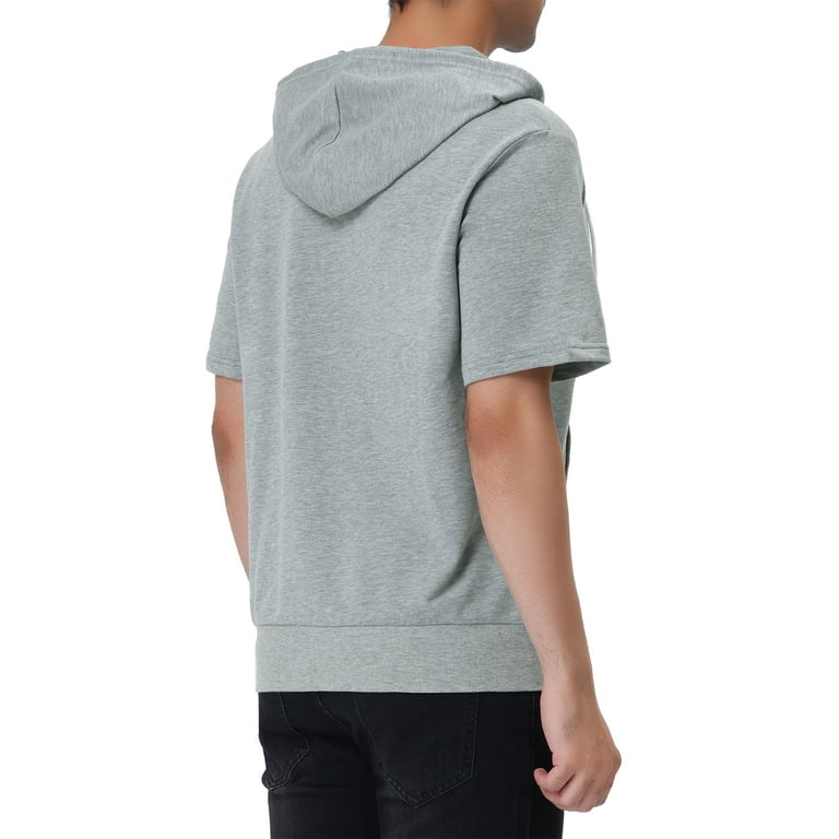 Lars Amadeus Men s Short Sleeve Hoodie Solid Color Zip up Hoodies