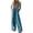 Blue, variant on Women's Summer Denim Jumpsuit Sleeveless Wide Leg Overalls Baggy Pleated Tie Front Tank Jean Romper, 2XL
