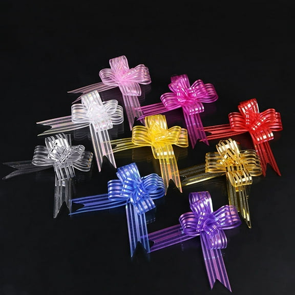 GOOHOCHY FRCOLOR 100pcs Pull Bows Gift Knot Ribbons String Bows for Wedding Gift Wrapping and Car Decoration Assorted Colors