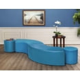 thumbnail image 2 of Regency Logan Round Vinyl Ottoman (Set of 2)- Peacock Teal, 2 of 3