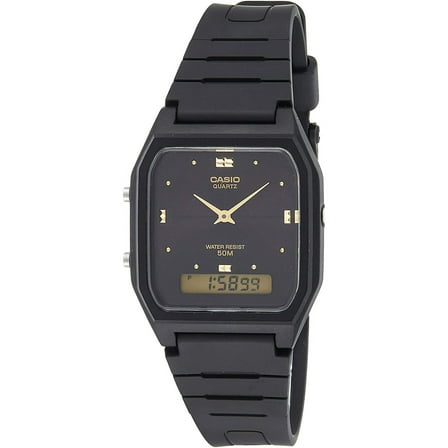 Casio Men's Black Resin Band Analog and Digital Watch - AW-48HE-1AV