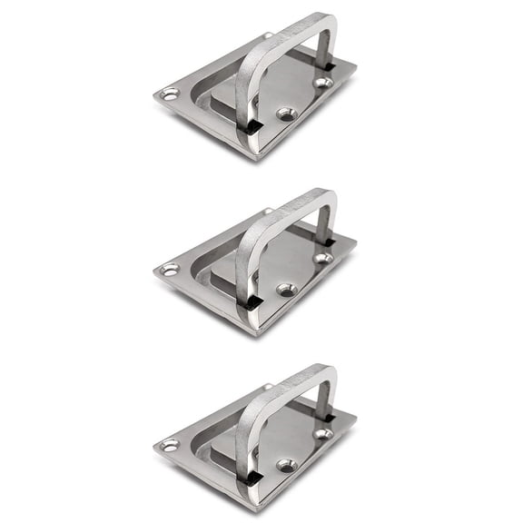 3X Stainless Steel 316 Flush Lift Ring Hatch Pull Handle Locker Cabinet Boat
