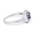 thumbnail image 6 of Halo Princess Cut Accent Ring Rainbow CZ 925 Sterling Silver Size 5, 6 of 7