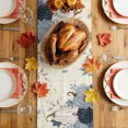 thumbnail image 5 of Navy Blue Pumpkin Fall Table Runner - 90 Inch Long Thanksgiving Botanical Maple Leaf Cotton and Linen Blended Dress Scarves Farmhouse Table Runner for Kitchen Dining, Coffee Table, 13" x 90", 5 of 8