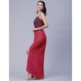 thumbnail image 5 of Moomaya Solid Side Slit Skirt For Women, Front Slit Ankle Length Asymmetrical Summer Skirt, 5 of 8